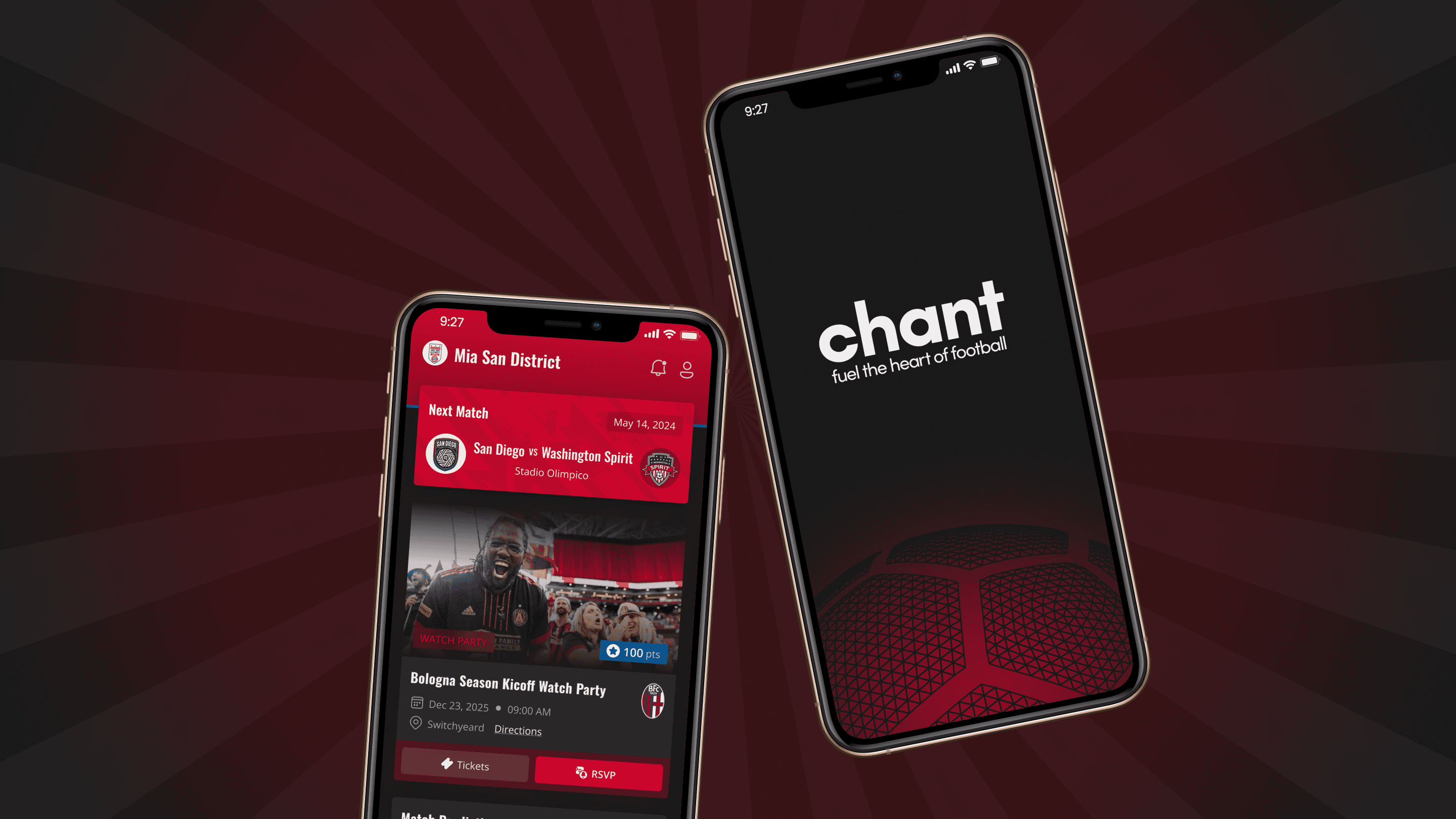 Fan engagement and community management mobile app with match updates, event RSVPs, and community features