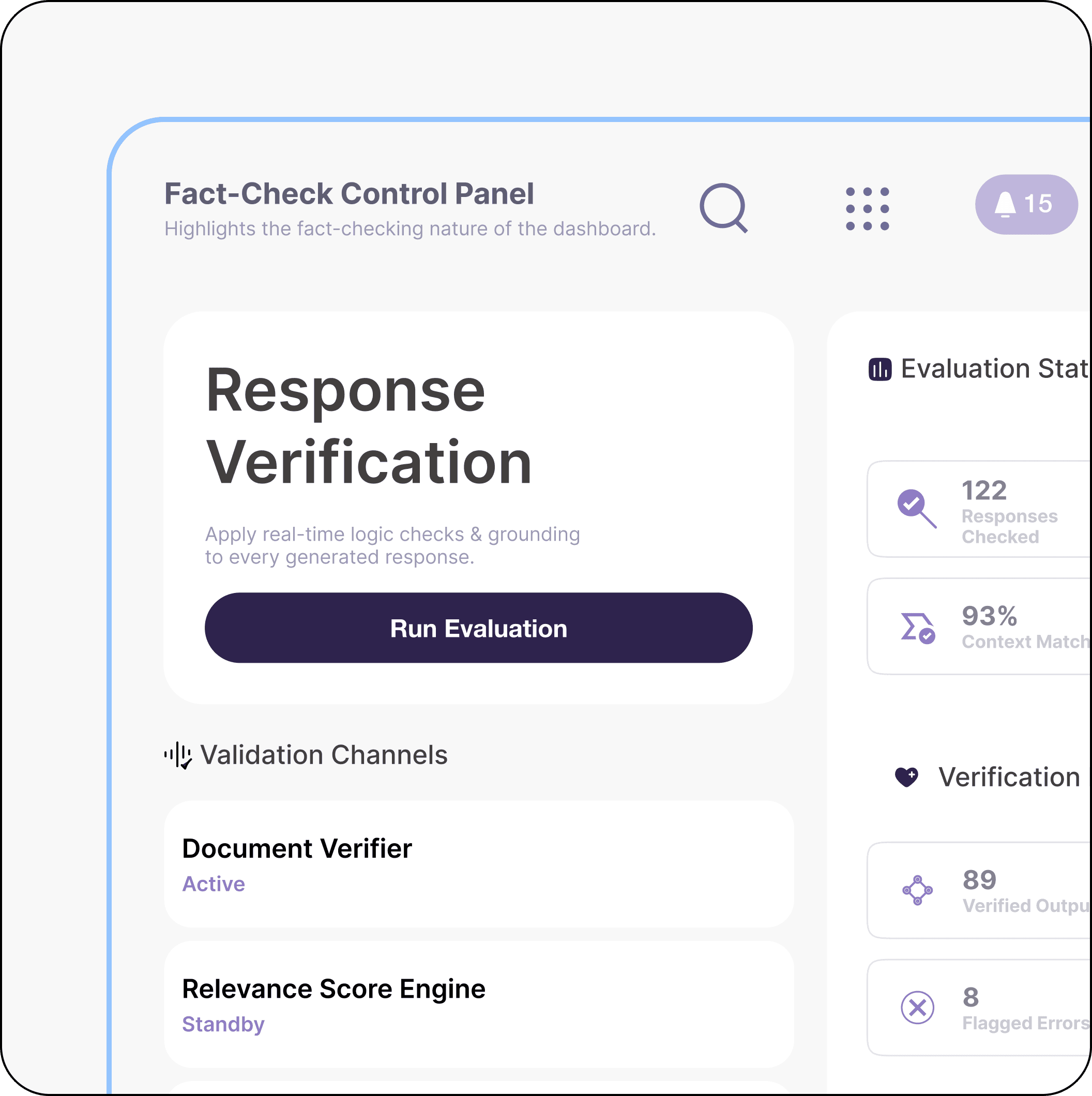 <h3><font color="#434343" face="Arial, sans-serif"><span style="font-size: 18.6667px; white-space-collapse: preserve;">Fact-Check Layer & Response Assurance</span></font></h3>