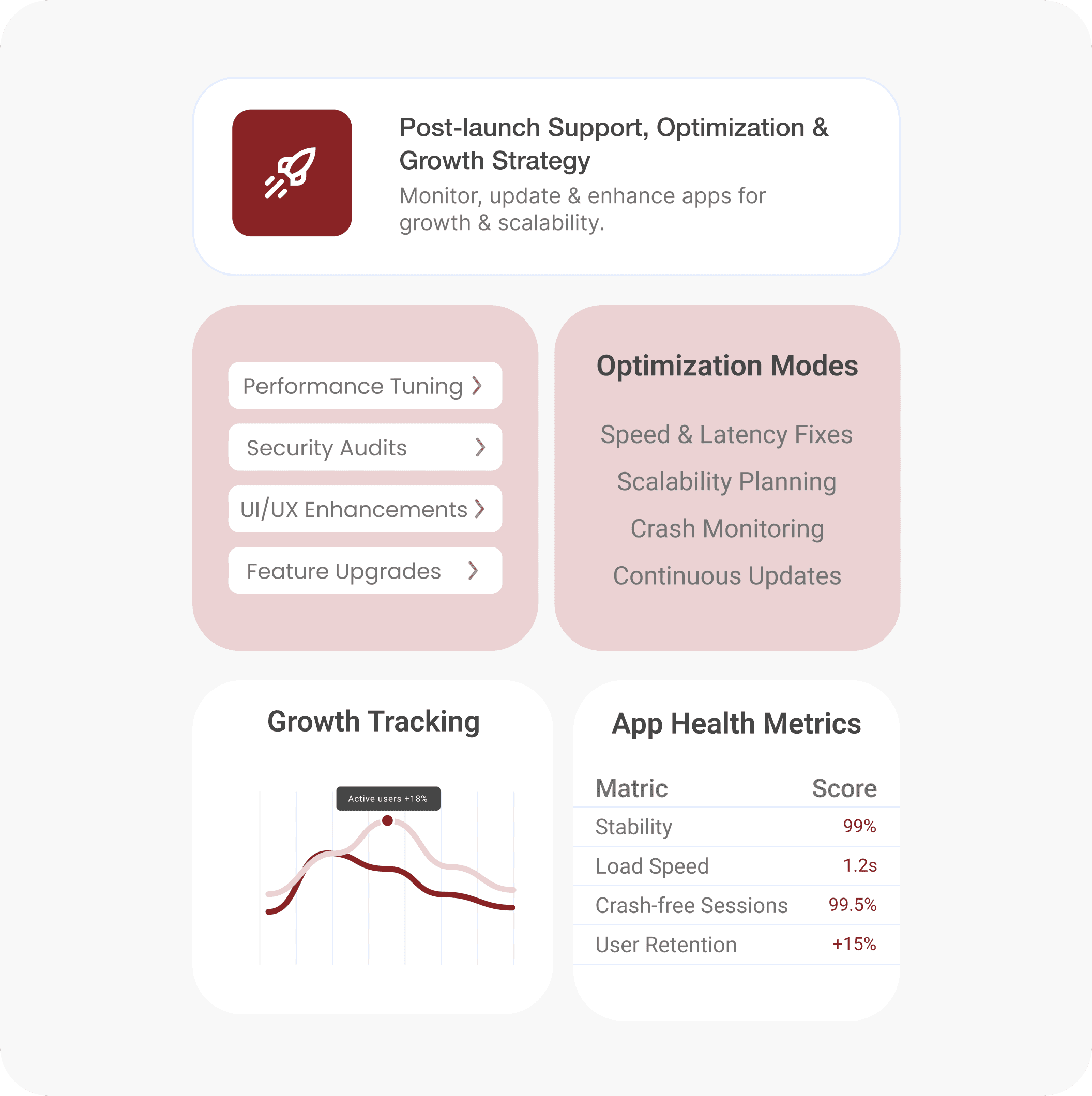 <span style="font-weight: normal;">Post-launch Support, Optimization & Growth Strategy</span>