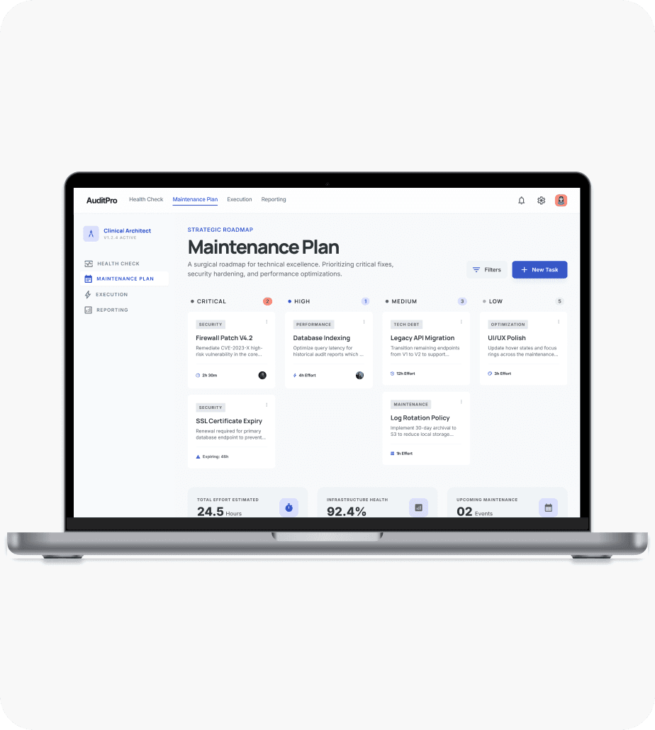 Maintenance Plan