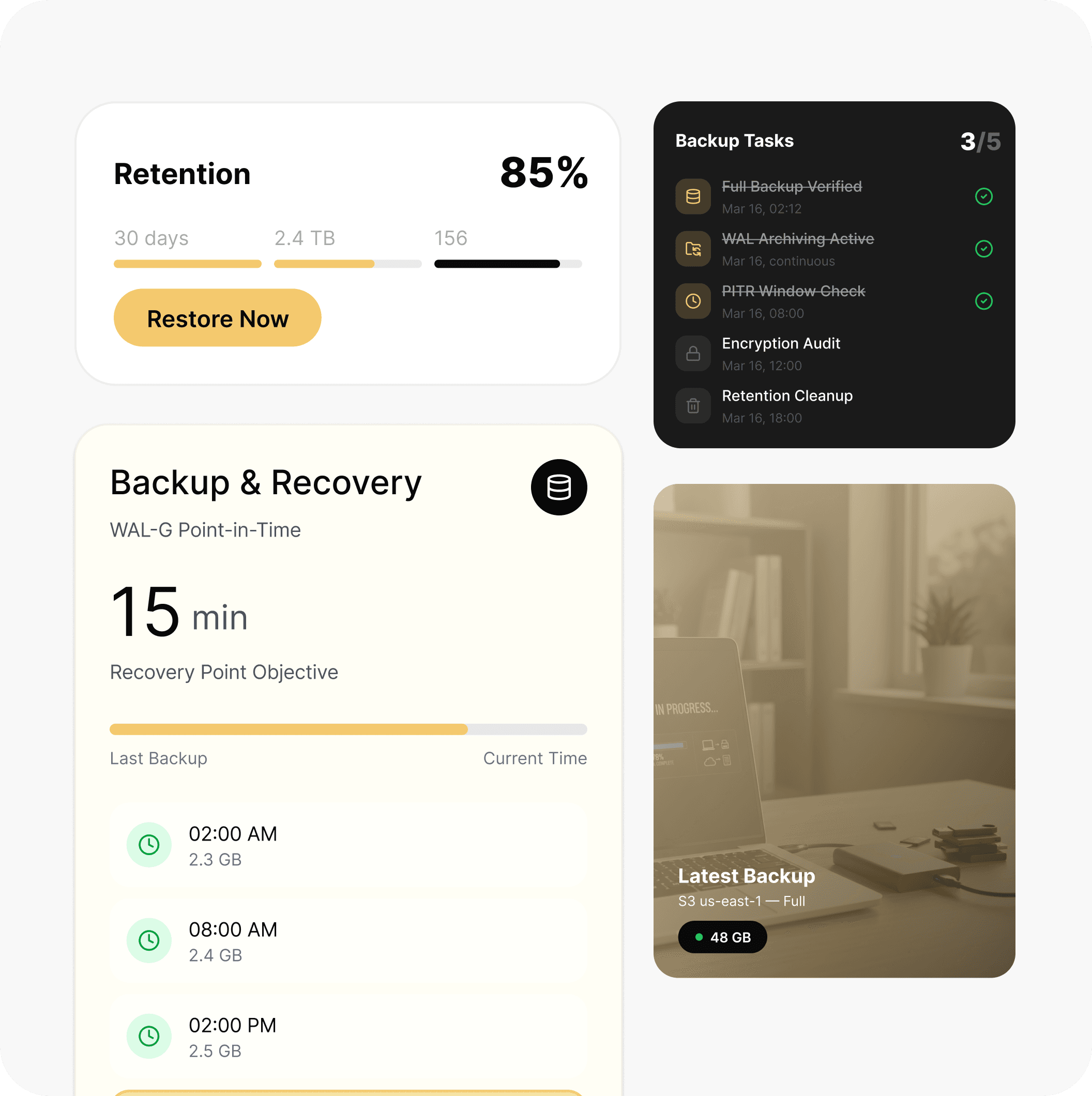 Backup and Point-In-Time Recovery
