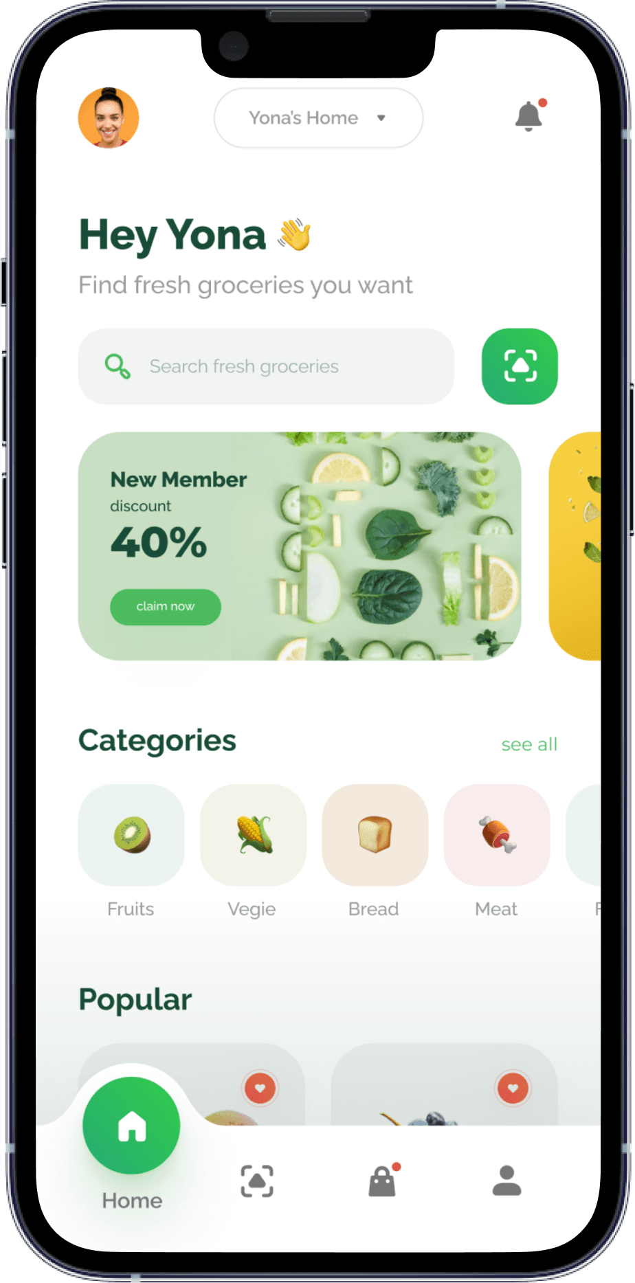 ui of grocery delivery app