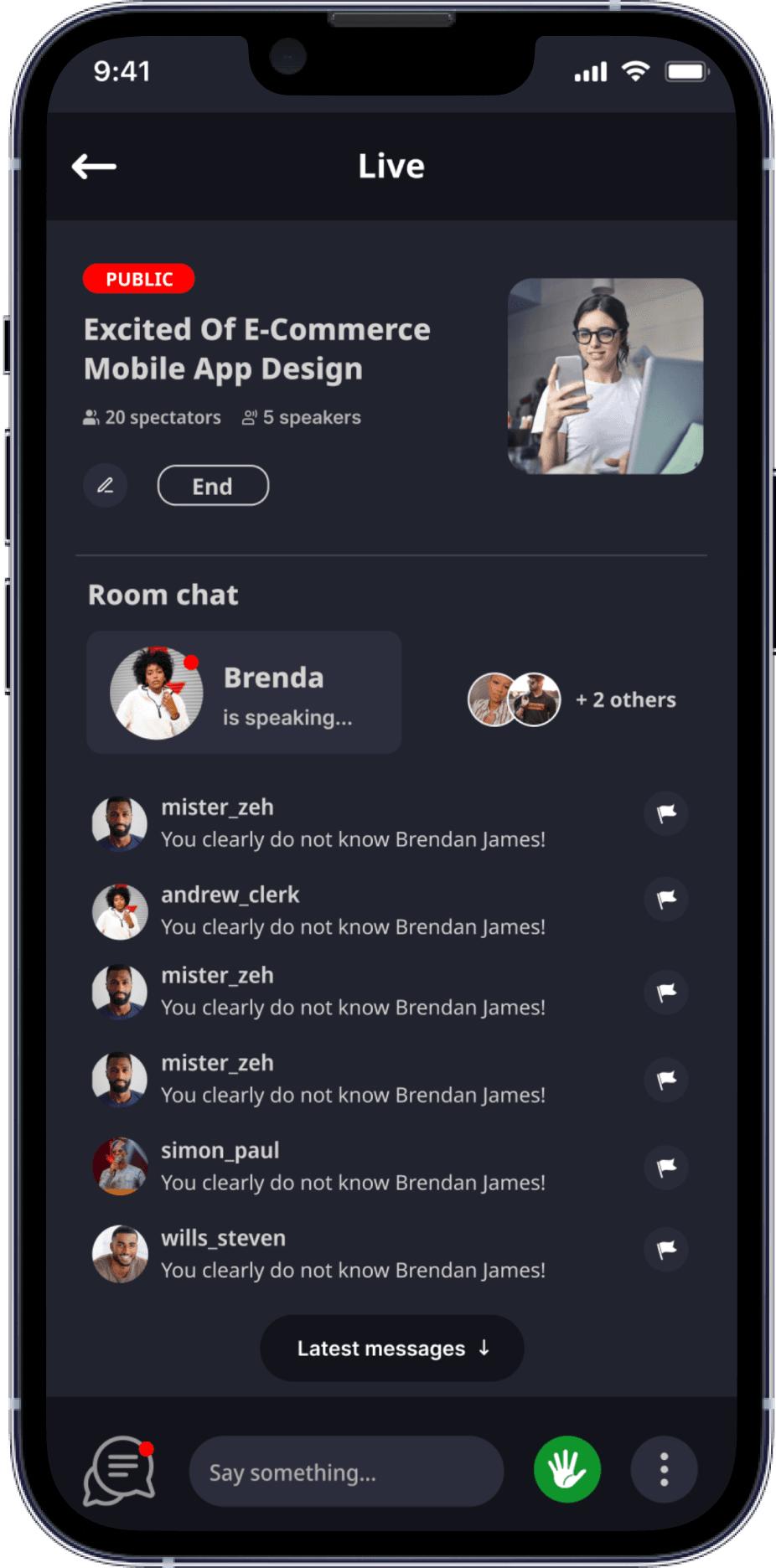 Live chat on twitter clone