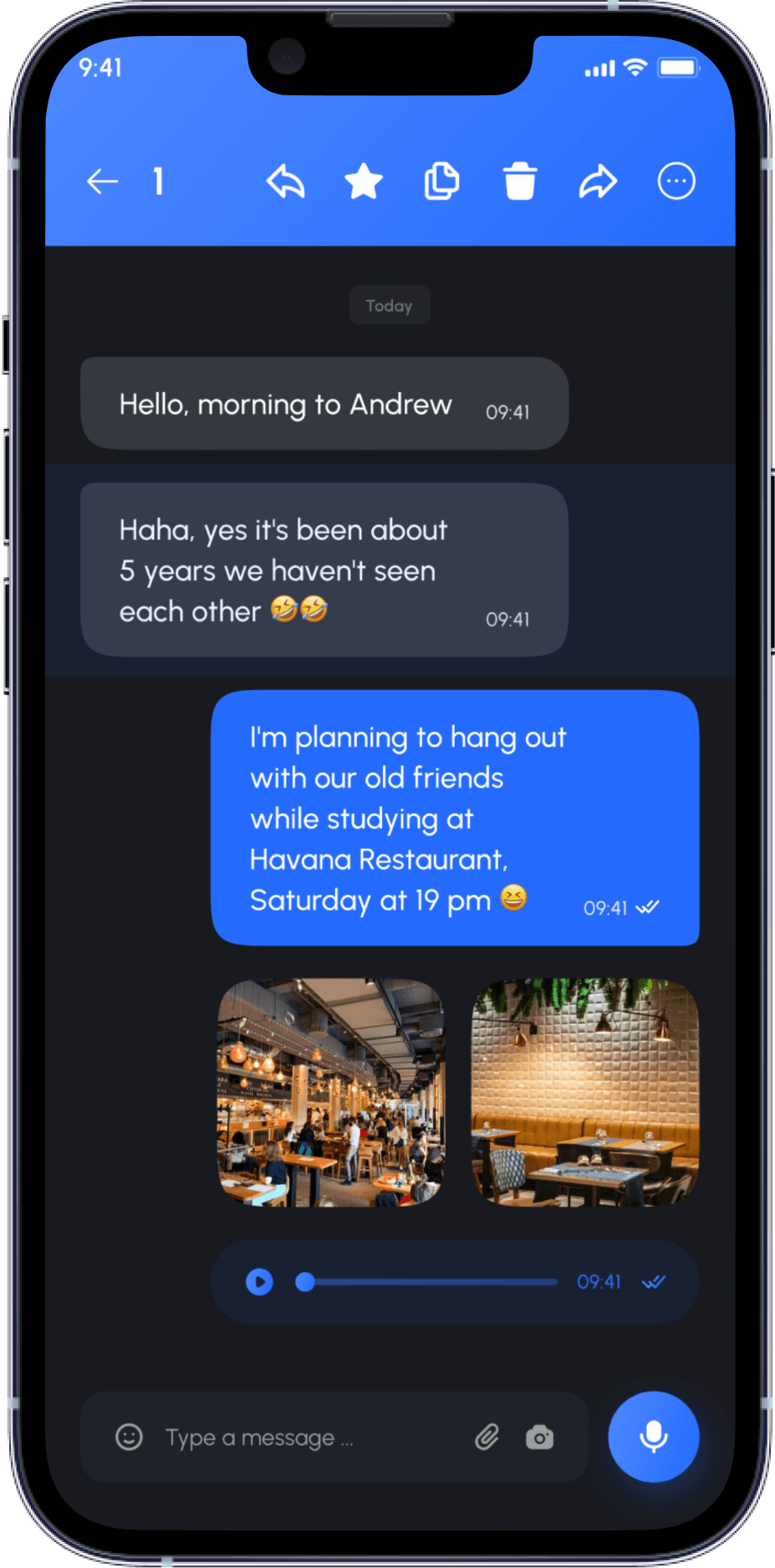 Messaging ui of chat app