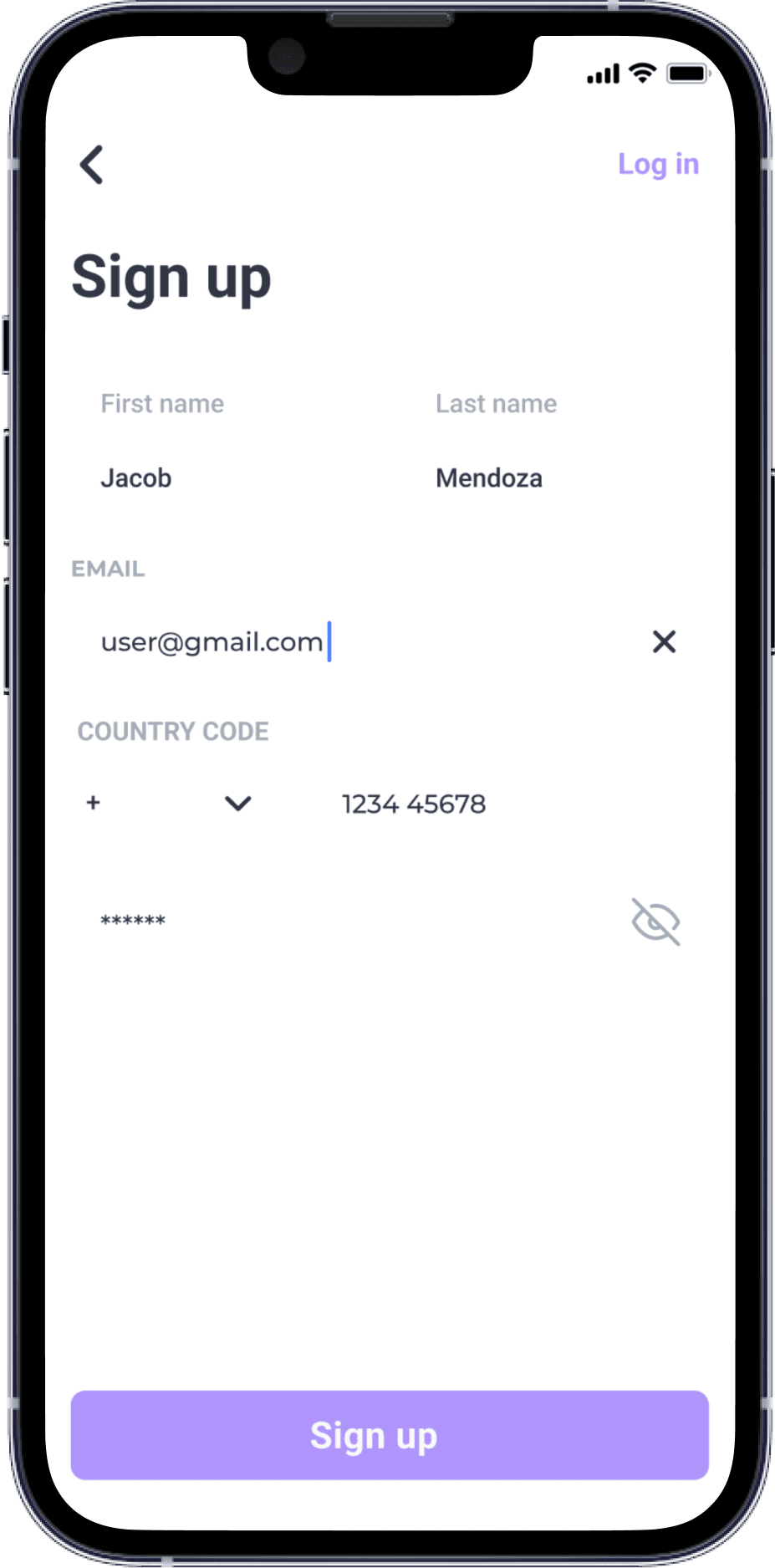 Sign up screen design of ride app like rapido