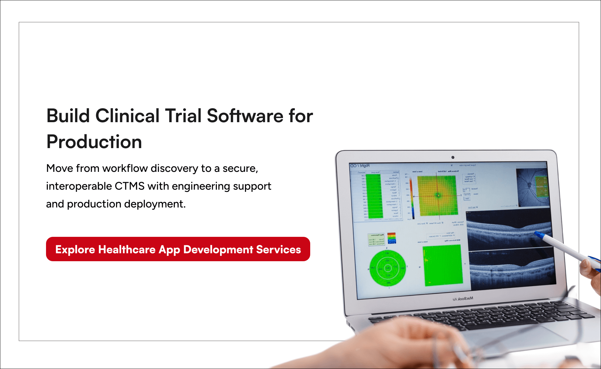 Explore healthcare app development services for building secure, interoperable clinical trial management software