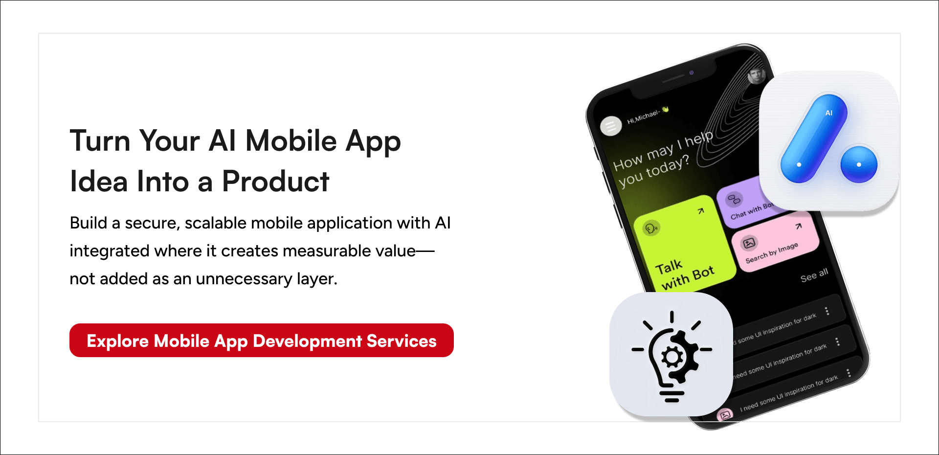 AI-driven mobile app development services for building secure, scalable, and intelligent digital products