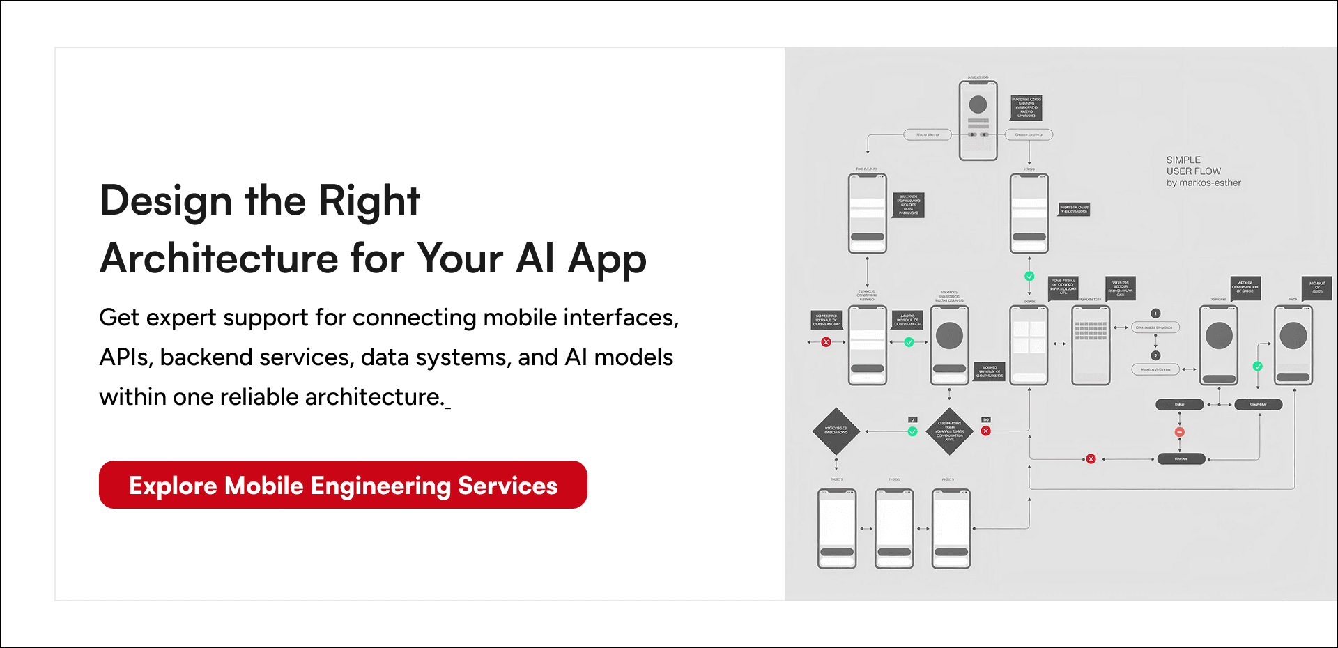Mobile engineering services covering frontend, backend, APIs, performance, and scalable app architecture