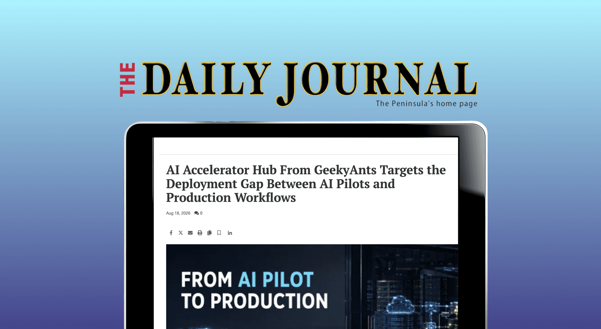GeekyAnts AI Accelerator Hub Targets the Gap Between AI Pilots and Production Workflows
