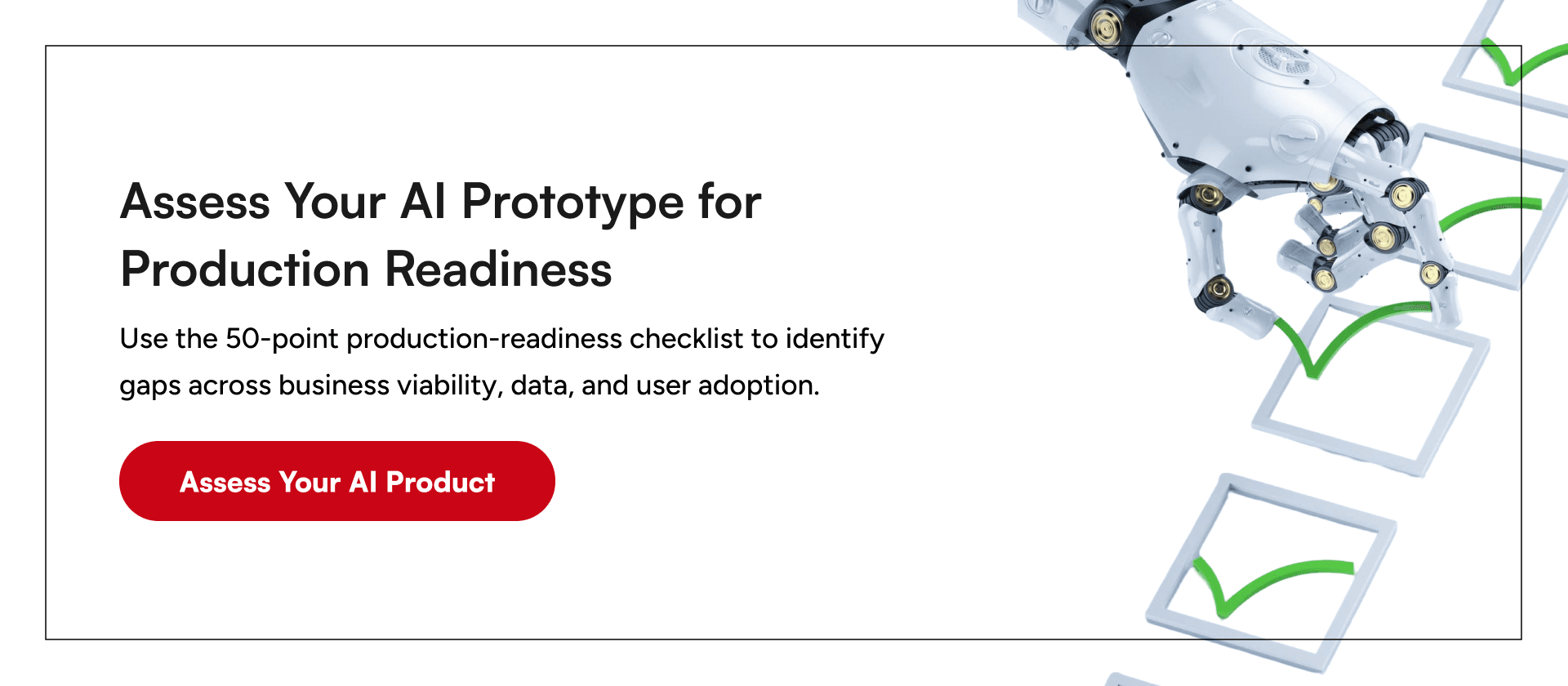 50-point production-readiness assessment for AI in wealth management