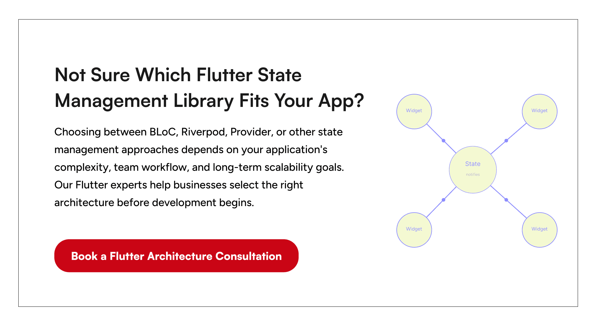 Consult GeekyAnts to choose the best Flutter state management library and architecture for your mobile application.