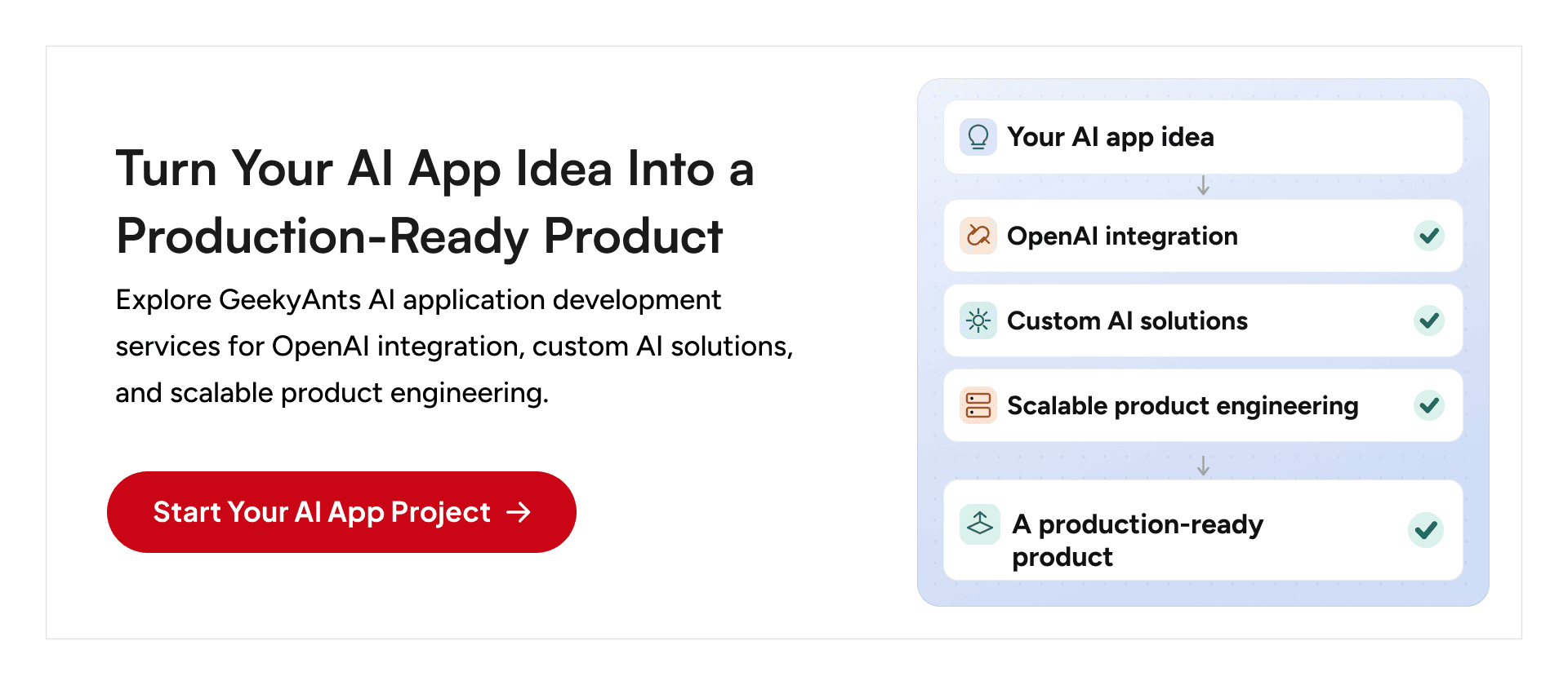 Learn more about GeekyAnts AI application development services for OpenAI integration, custom AI solutions, and scalable product engineering.