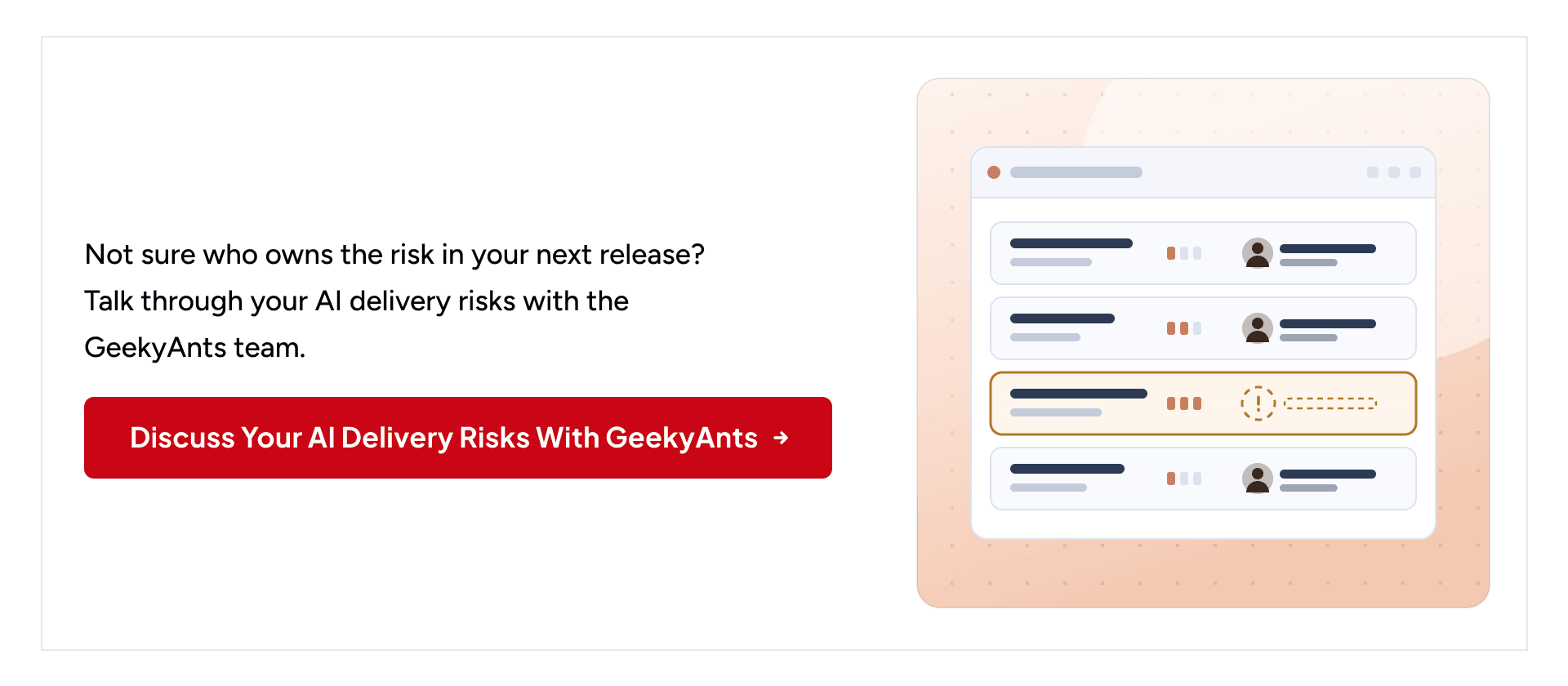 Discuss AI delivery risks, production responsibilities, and release readiness with GeekyAnts.