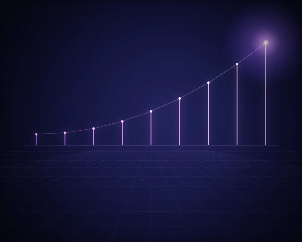 Sprint pulses rising to a lit peak