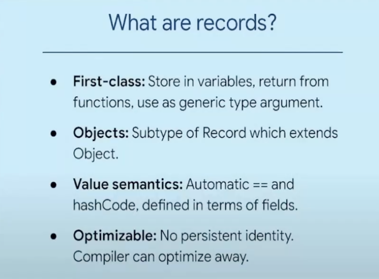 Features of records