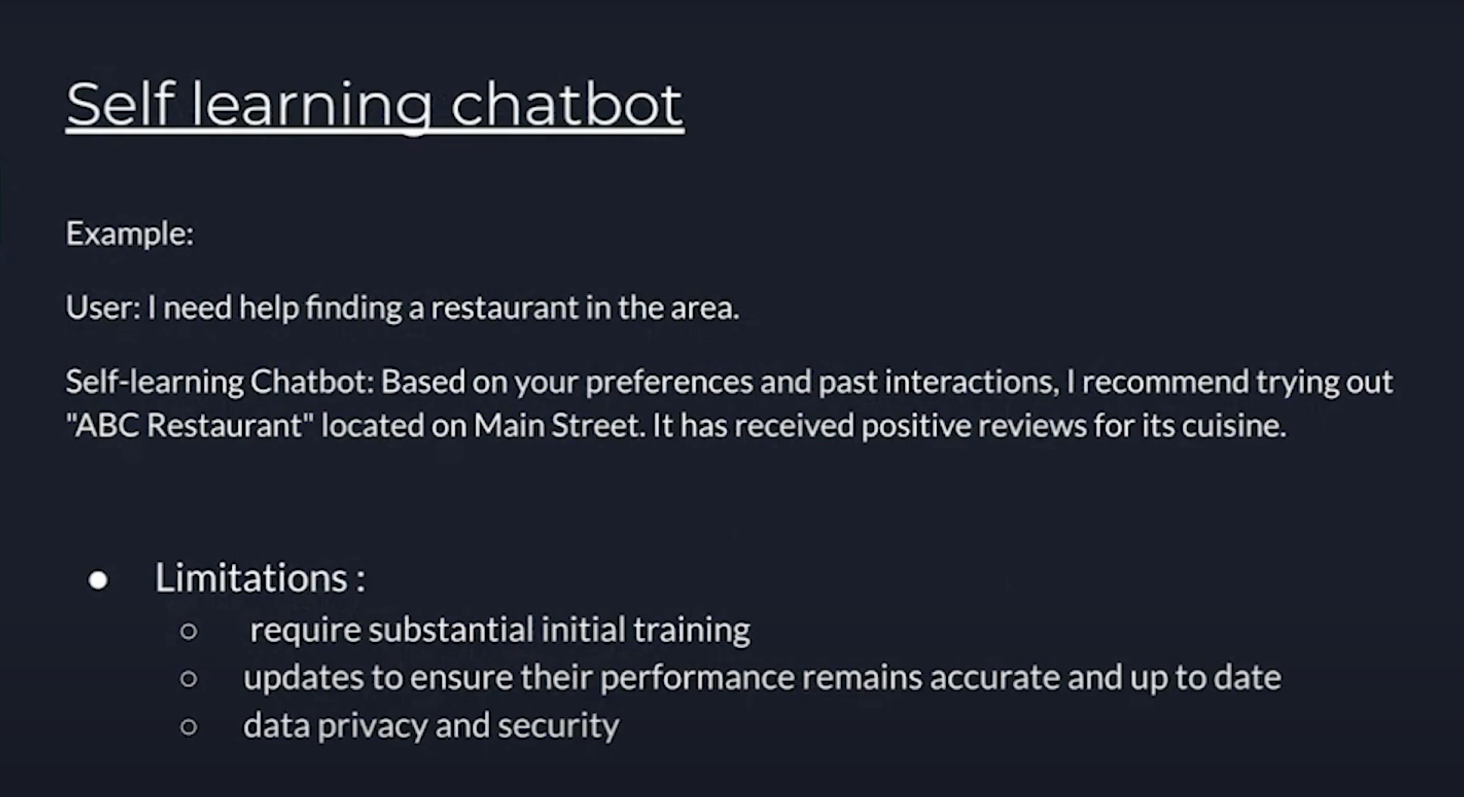 Self learning chatbots