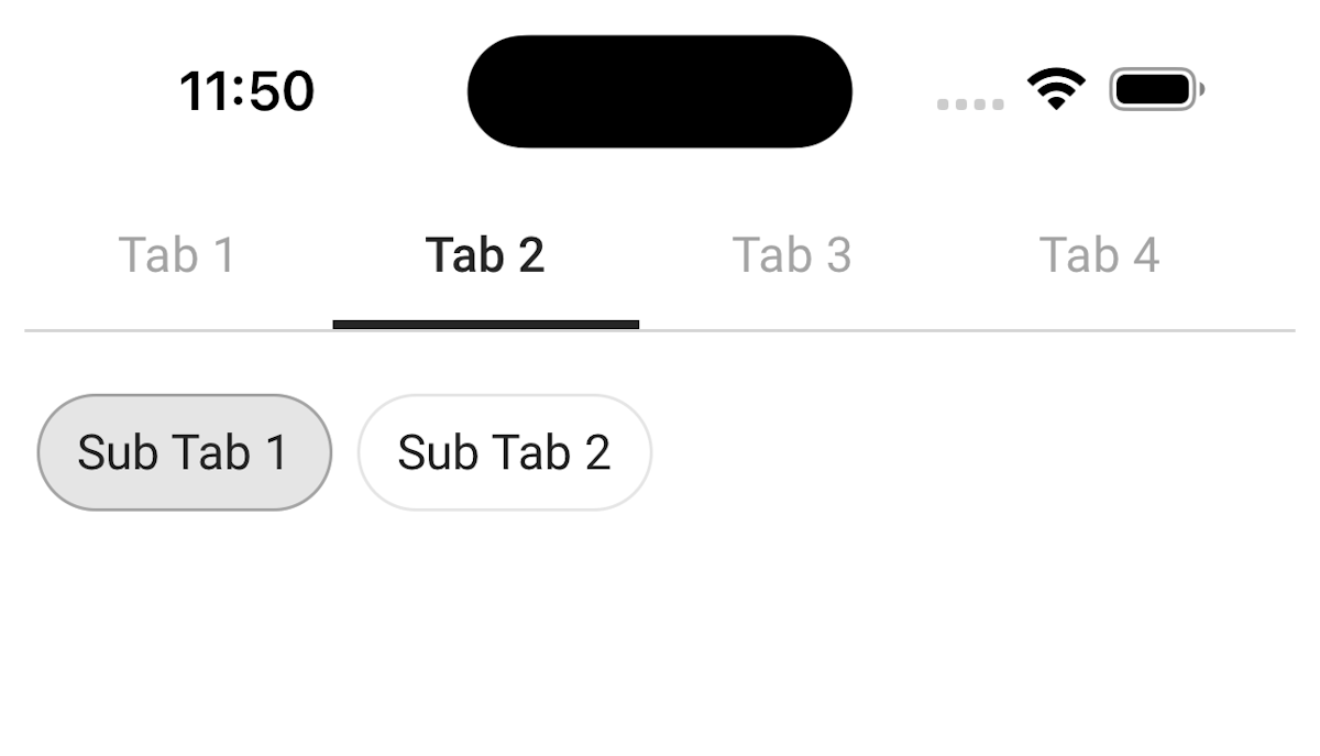 Sub-tabs in React Native Screens