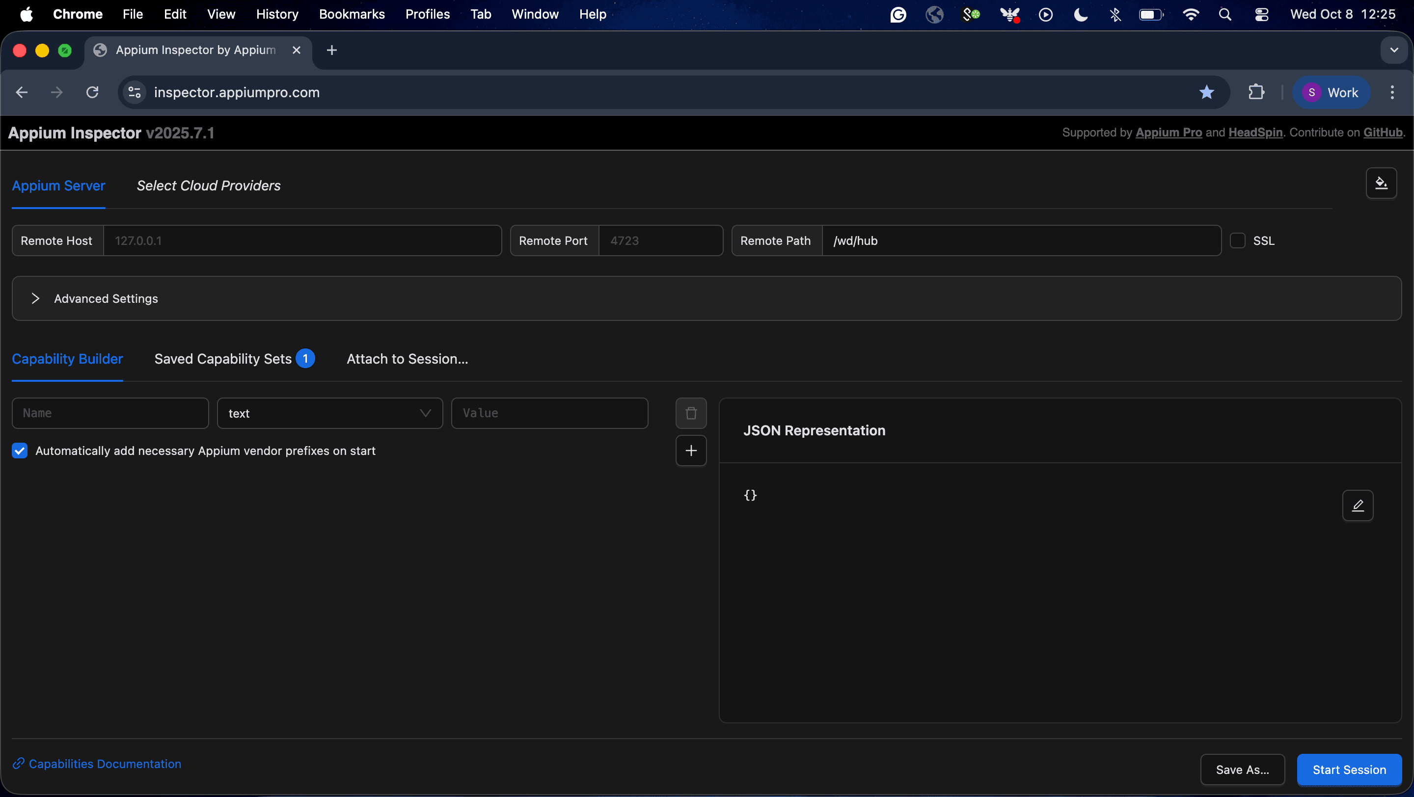 Appium Inspector Web