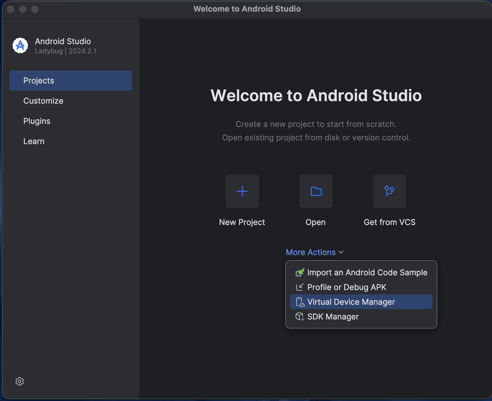 Virtual Device Manager - Android Studio