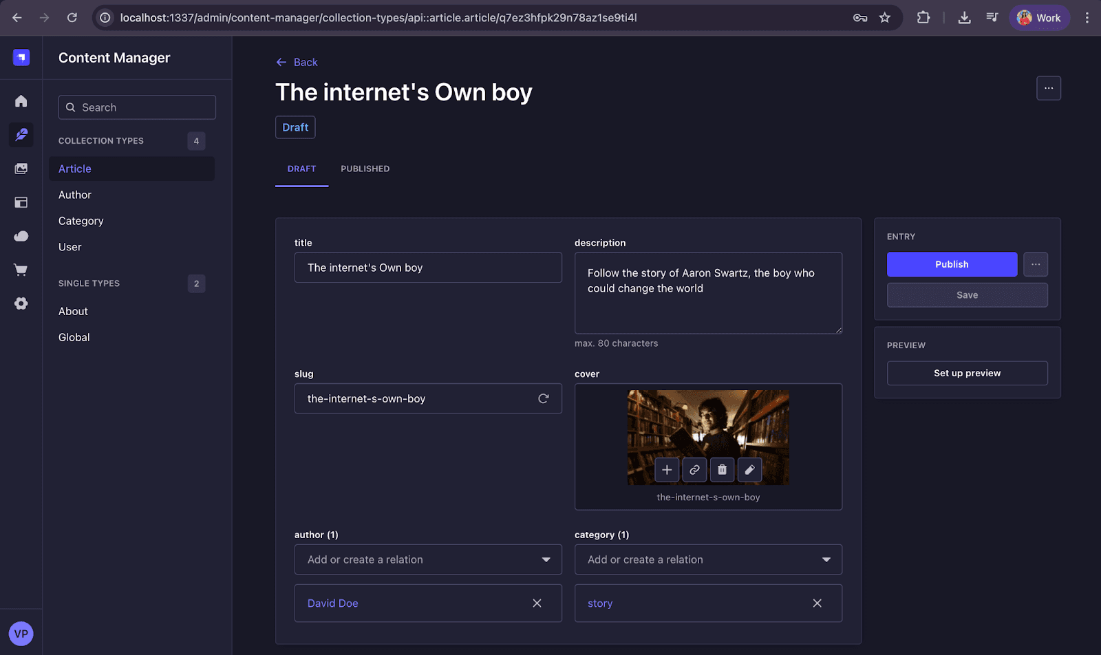 Adding data to the collection type