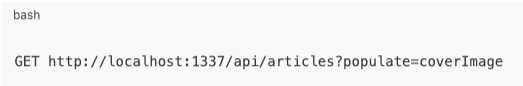 Strapi API GET request example using populate parameter Example response: