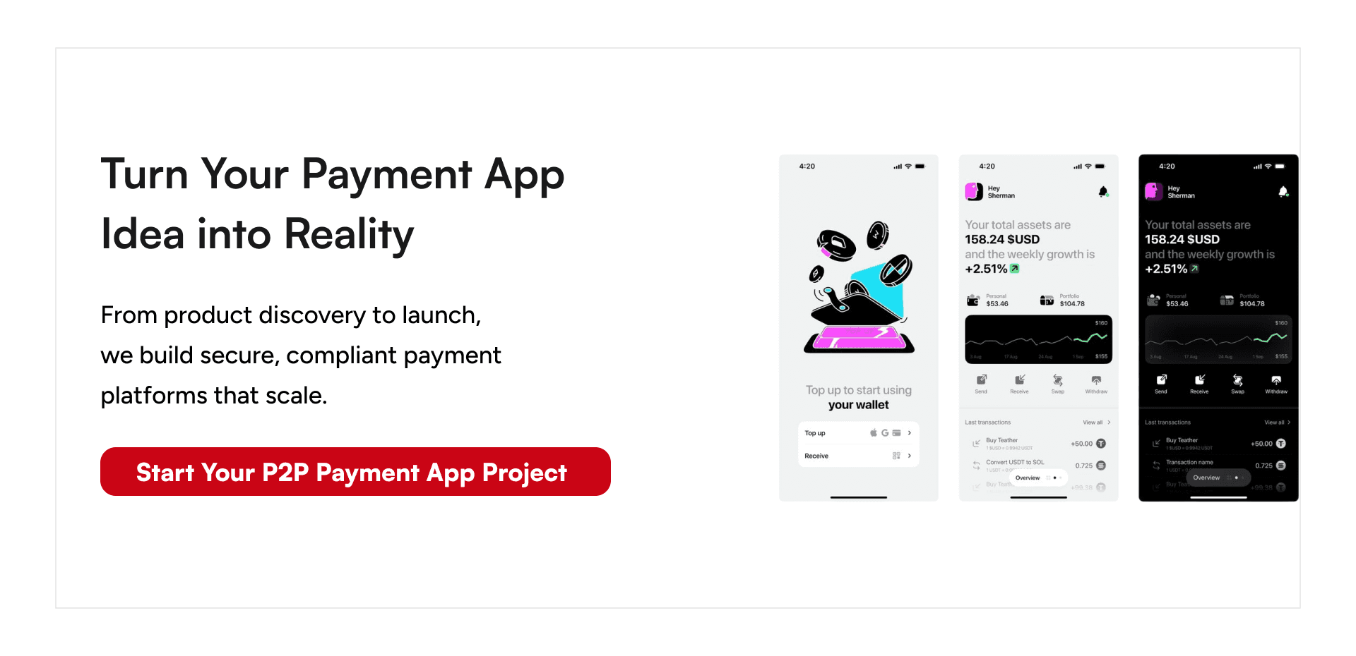 Build a secure and compliant P2P payment app with GeekyAnts fintech development experts.