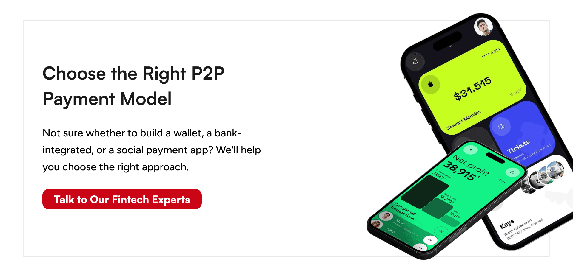 Consult GeekyAnts to choose the right P2P payment app architecture and business model.
