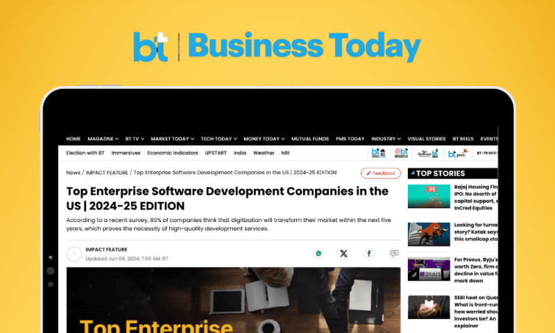 GeekyAnts Tops Business Today's 2024-25 Enterprise Software Rankings