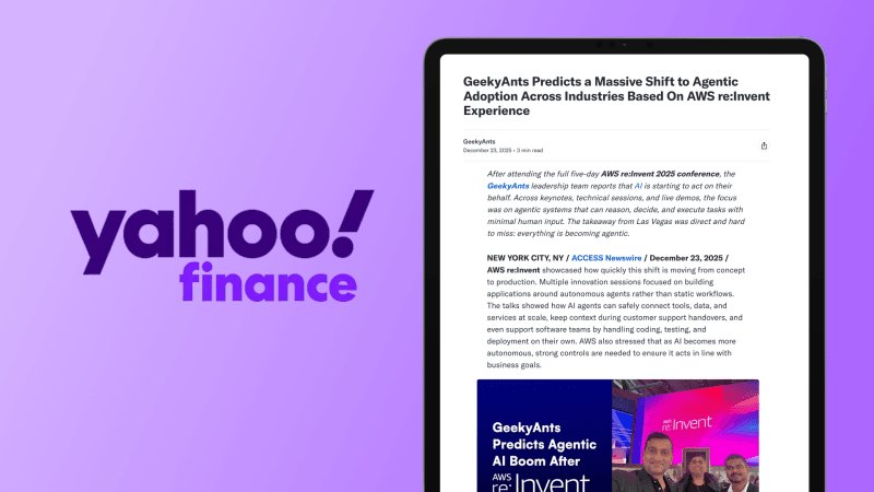 Yahoo Finance Highlights GeekyAnts’ Vision for the Future of AI